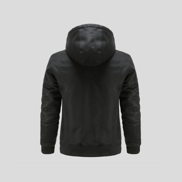 Lance Hooded Leather Jacket